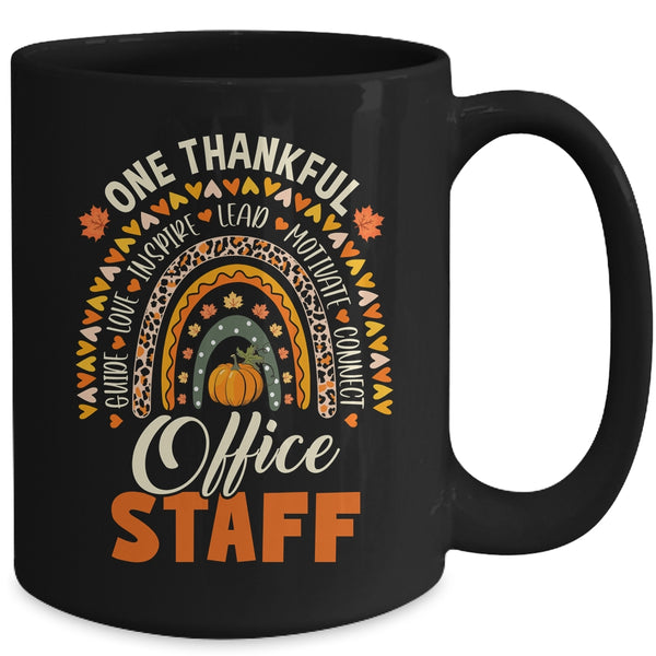 Thankful Office Staff Thanksgiving School Secretary Office Mug 15oz Mug Black back 600x.jpg