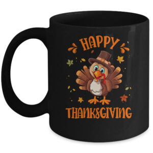 Happy Thanksgiving For Turkey Day Family Dinner Mug 11oz Mug Black front 600x.jpg