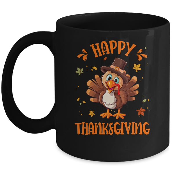Happy Thanksgiving For Turkey Day Family Dinner Mug 11oz Mug Black front 600x.jpg