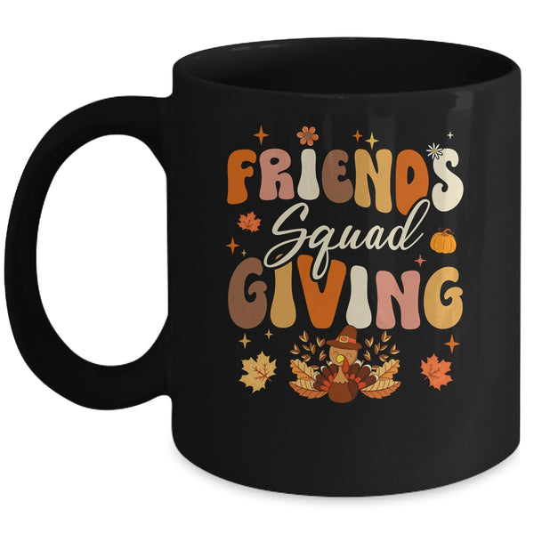 Retro Groovy Friendsgiving Squad Team Turkey Thanksgiving Mug 11oz Mug Black front 600x.jpg