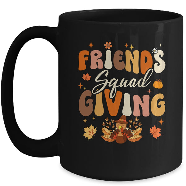 Retro Groovy Friendsgiving Squad Team Turkey Thanksgiving Mug 15oz Mug Black front 600x.jpg
