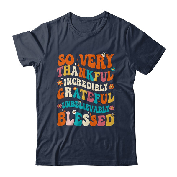 Thankful Grateful Blessed Happy Thanksgiving Day Funny Classic T Shirt Navy 600x.jpg