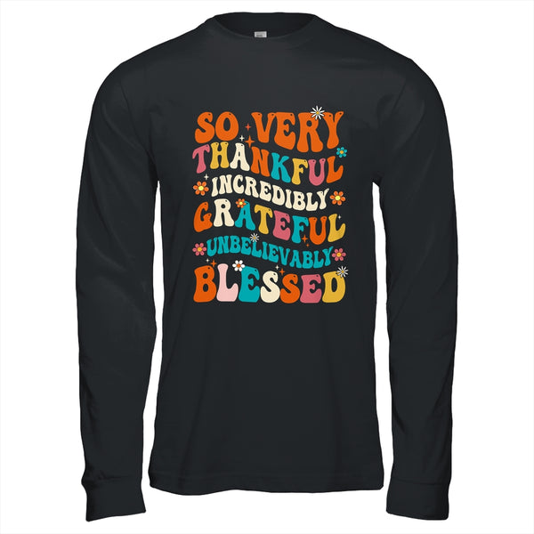 Thankful Grateful Blessed Happy Thanksgiving Day Funny Long Sleeve T Shirt Black 600x.jpg
