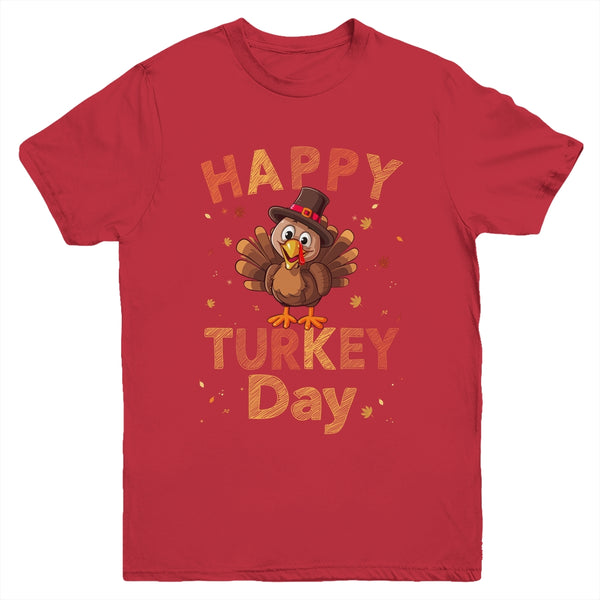 Happy Turkey Day 2023 Autumn Fall Thanksgiving Family Kids Youth Youth T Shirt Red 600x.jpg