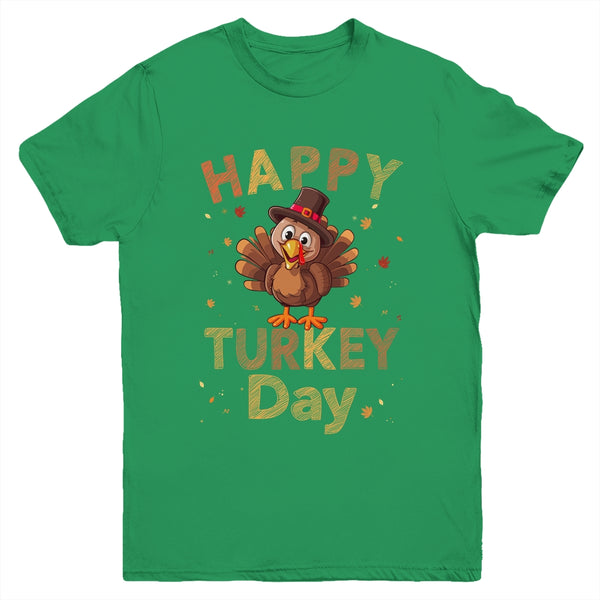 Happy Turkey Day 2023 Autumn Fall Thanksgiving Family Kids Youth Youth T Shirt Irish Green 600x.jpg