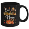One Thankful Nana Fall Leaves Autumn Grandma Thanksgiving Mug 11oz Mug Black back 600x.jpg