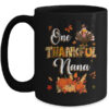 One Thankful Nana Fall Leaves Autumn Grandma Thanksgiving Mug 15oz Mug Black front 600x.jpg
