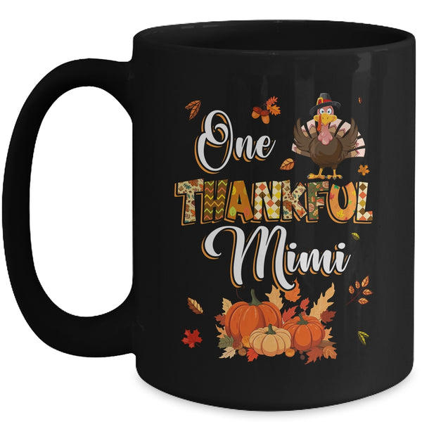 One Thankful Mimi Fall Leaves Autumn Grandma Thanksgiving Mug 15oz Mug Black front 600x.jpg