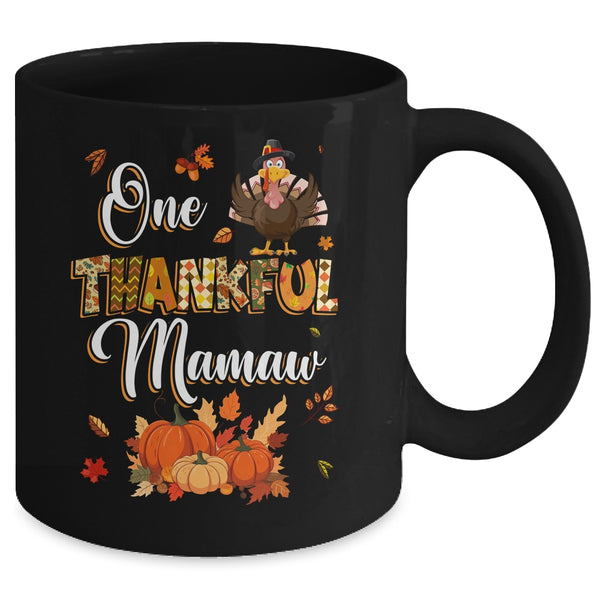 One Thankful Mamaw Fall Leaves Autumn Grandma Thanksgiving Mug 11oz Mug Black back 600x.jpg