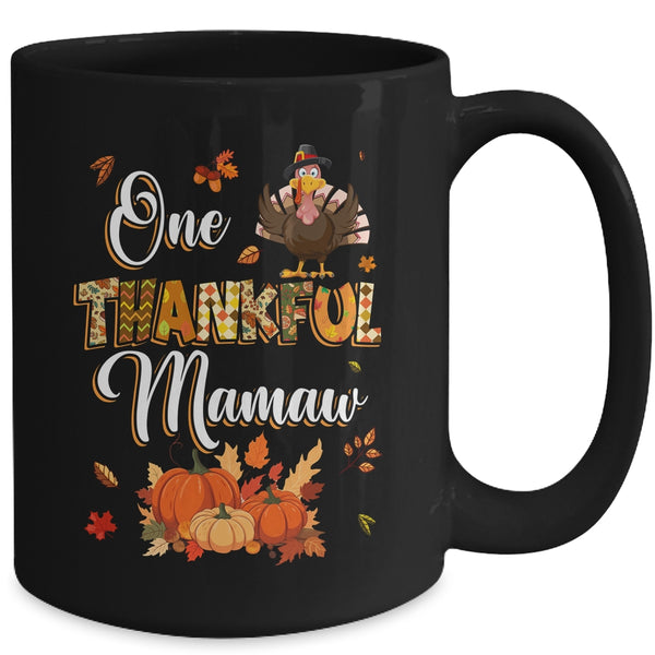 One Thankful Mamaw Fall Leaves Autumn Grandma Thanksgiving Mug 15oz Mug Black back 600x.jpg