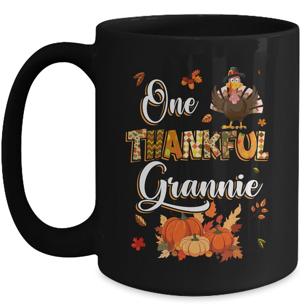One Thankful Grannie Fall Leaves Autumn Grandma Thanksgiving Mug 15oz Mug Black front 600x.jpg