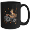 Happy Thanksgiving Dinosaur Turkey Riding Truck Kids Boys Mug 15oz Mug Black back 600x.jpg