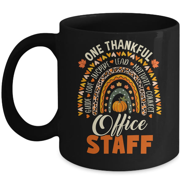 Thankful Office Staff Thanksgiving School Secretary Office Mug 11oz Mug Black front 600x 1.jpg