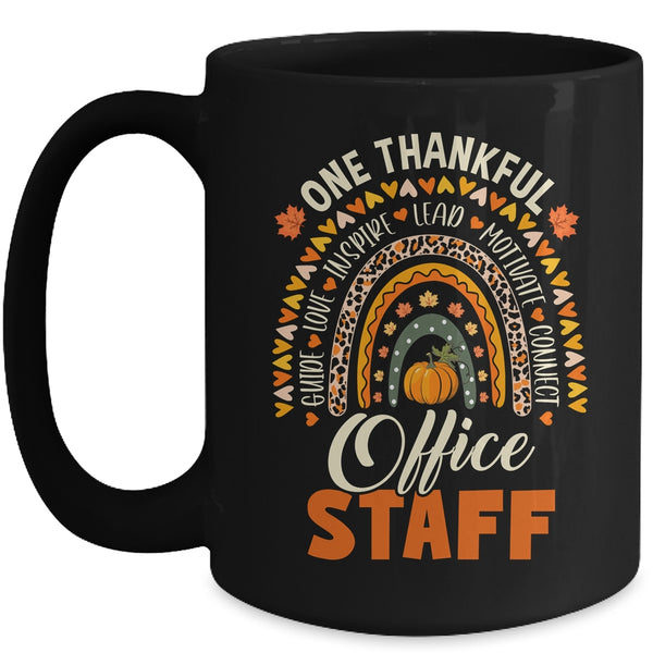 Thankful Office Staff Thanksgiving School Secretary Office Mug 15oz Mug Black front 600x 1.jpg