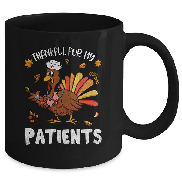 Thankful For Patients Turkey Nurse Thanksgiving Fall Scrub Mug 11oz Mug Black back 600x.jpg
