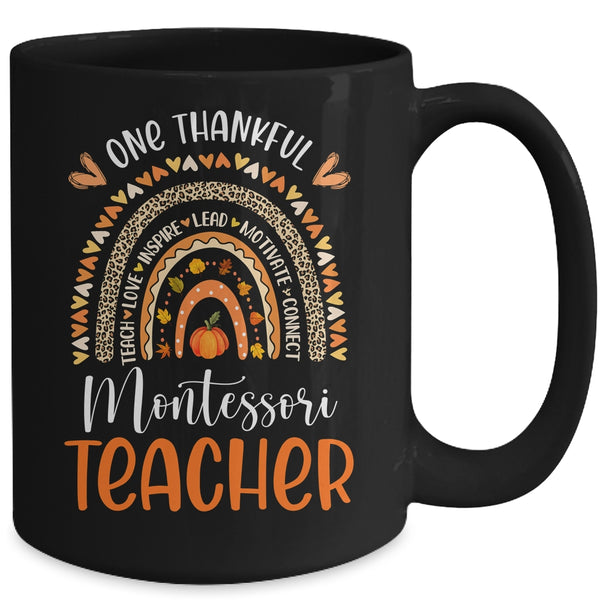 One Thankful Montessori Teacher Thanksgiving Rainbow Teacher Mug 15oz Mug Black back 600x.jpg