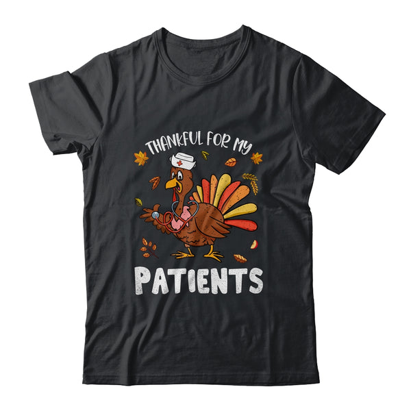 Thankful For Patients Turkey Nurse Thanksgiving Fall Scrub Classic T Shirt Black 600x.jpg