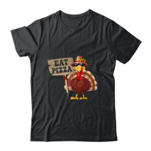 Turkey Eat Pizza Adult Vegan Kids Funny Thanksgiving Classic T Shirt Black 600x.jpg