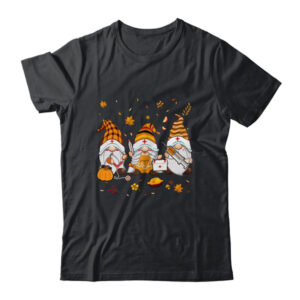 Thanksgiving Nurse Gnomes Fall Scrub Top Autumn RN Women Classic T Shirt Black 600x.jpg