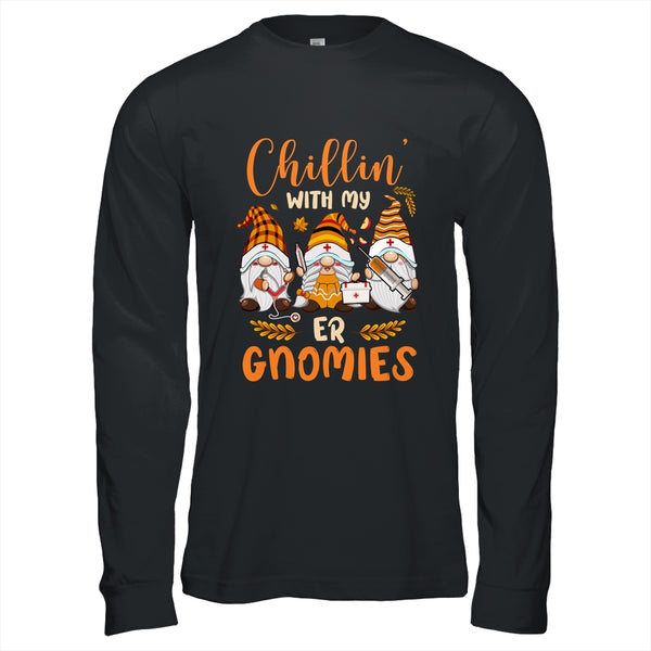 Chillin With My ER Gnomies Nurse Gnome Funny Thanksgiving Long Sleeve T Shirt Black 600x.jpg