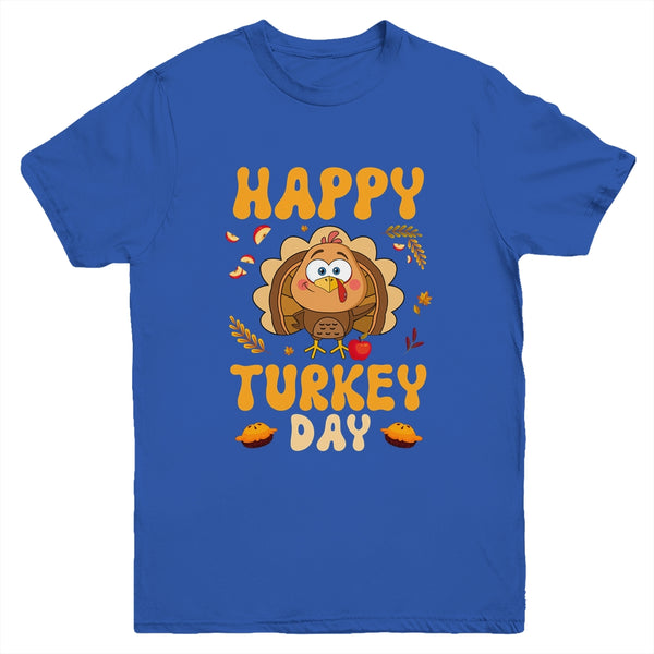 Happy Turkey Day Thanksgiving Day Funny Turkey Thanksgiving Youth Youth T Shirt Royal 600x.jpg