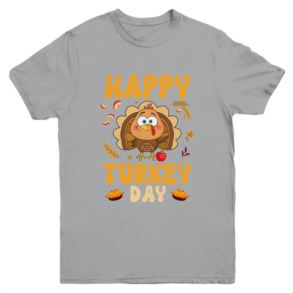 Happy Turkey Day Thanksgiving Day Funny Turkey Thanksgiving Youth Youth T Shirt Sport Grey 600x.jpg