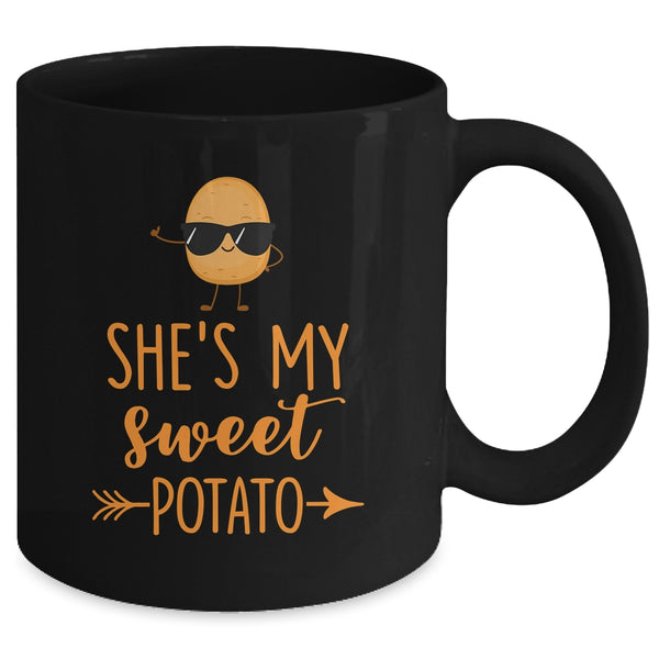 She s My Sweet Potato I Yam Thanksgiving Matching Couples Mug 11oz Mug Black back 600x.jpg