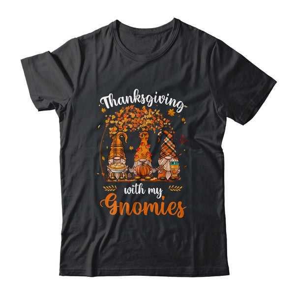 Thanksgiving With My Gnomies Funny Fall Autumn Gnomes Lover Classic T Shirt Black 600x.jpg