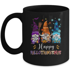 Happy Hallothanksmas Gnomes Halloween Thanksgiving Christmas Mug 11oz Mug Black front 600x.jpg