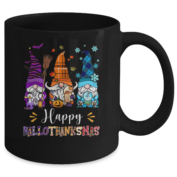 Happy Hallothanksmas Gnomes Halloween Thanksgiving Christmas Mug 11oz Mug Black back 600x.jpg