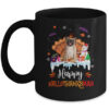 Pug Happy HalloThanksMas Halloween Thanksgiving Christmas Mug 11oz Mug Black front 600x.jpg