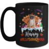 Pug Happy HalloThanksMas Halloween Thanksgiving Christmas Mug 15oz Mug Black front 600x.jpg