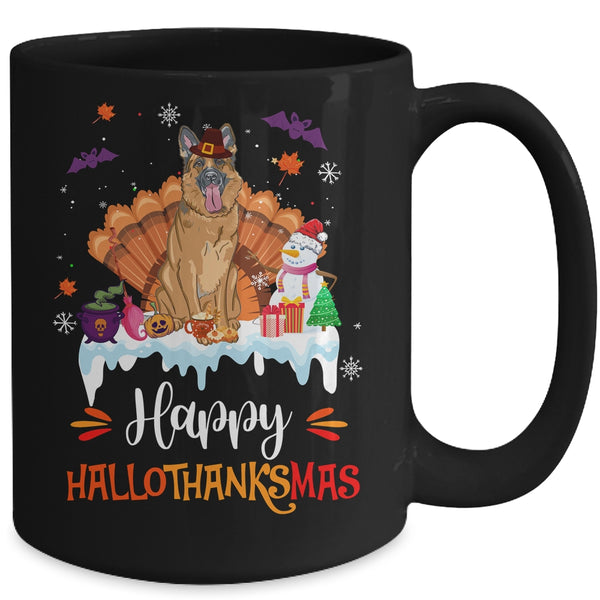 German Shepherd Happy HalloThanksMas Halloween Christmas Mug 15oz Mug Black back 600x.jpg