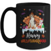 Beagle Happy HalloThanksMas Halloween Thanksgiving Christmas Mug 15oz Mug Black front 600x.jpg