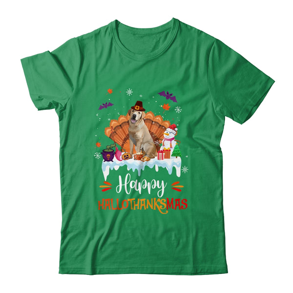 Labrador HalloThanksMas Halloween Thanksgiving Christmas Classic T Shirt Irish Green 600x.jpg