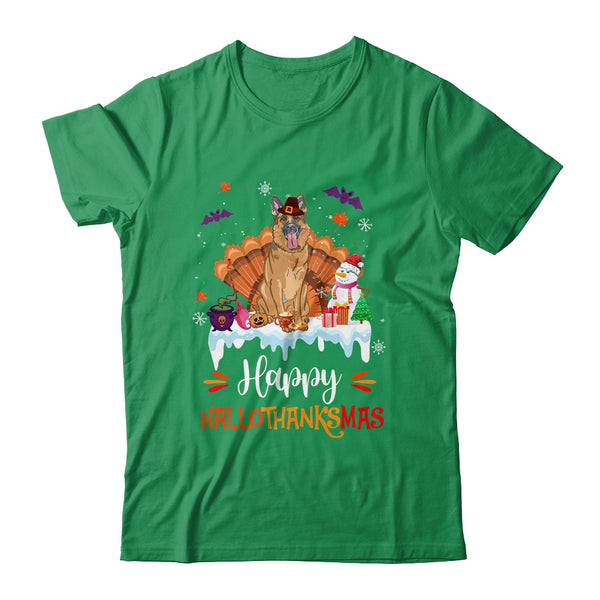 German Shepherd Happy HalloThanksMas Halloween Christmas Classic T Shirt Irish Green 600x.jpg