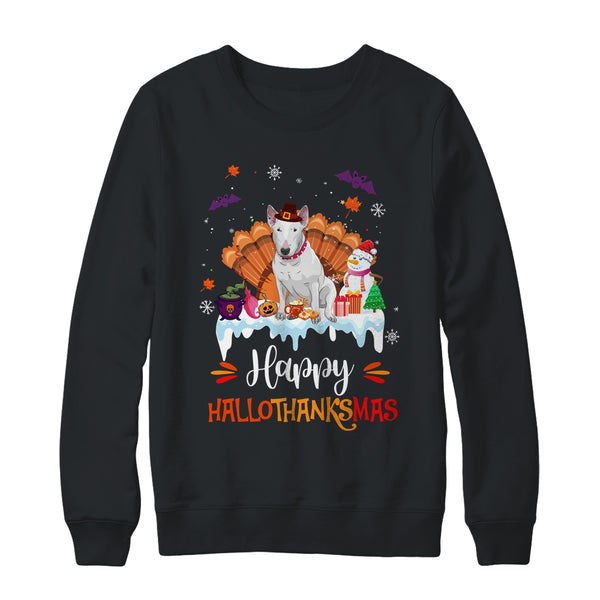 Bull Terrier HalloThanksMas Halloween Thanksgiving Christmas Crewneck Sweatshirt Black 600x.jpg