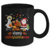 Happy Hallothanksmas Ghost Turkey Pumpkin Christmas Santa Mug 11oz Mug Black back 600x.jpg