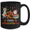 Happy Hallothanksmas Ghost Turkey Pumpkin Christmas Santa Mug 15oz Mug Black back 600x.jpg