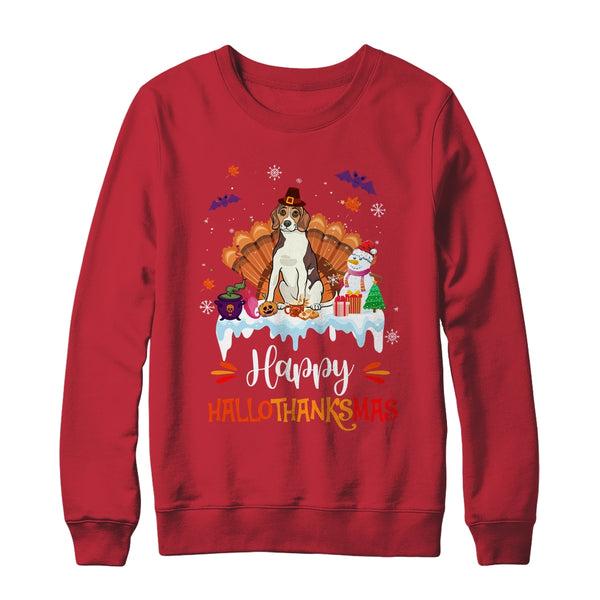 Beagle Happy HalloThanksMas Halloween Thanksgiving Christmas Crewneck Sweatshirt Red 600x.jpg