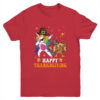 Cute Unicorn Thanksgiving For Girls Pilgrim Hat Turkey Youth Youth T Shirt Red 600x.jpg