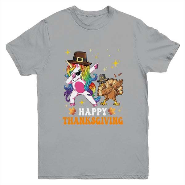 Cute Unicorn Thanksgiving For Girls Pilgrim Hat Turkey Youth Youth T Shirt Sport Grey 600x.jpg
