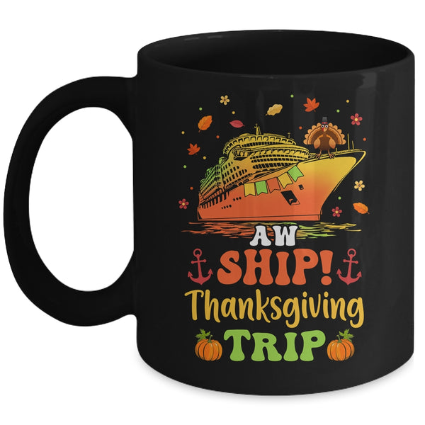 Thanksgiving Cruise Squad Matching Family Vacation Trip Mug 11oz Mug Black front 600x.jpg