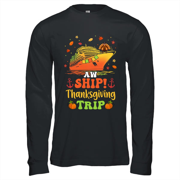 Thanksgiving Cruise Squad Matching Family Vacation Trip Long Sleeve T Shirt Black 600x.jpg