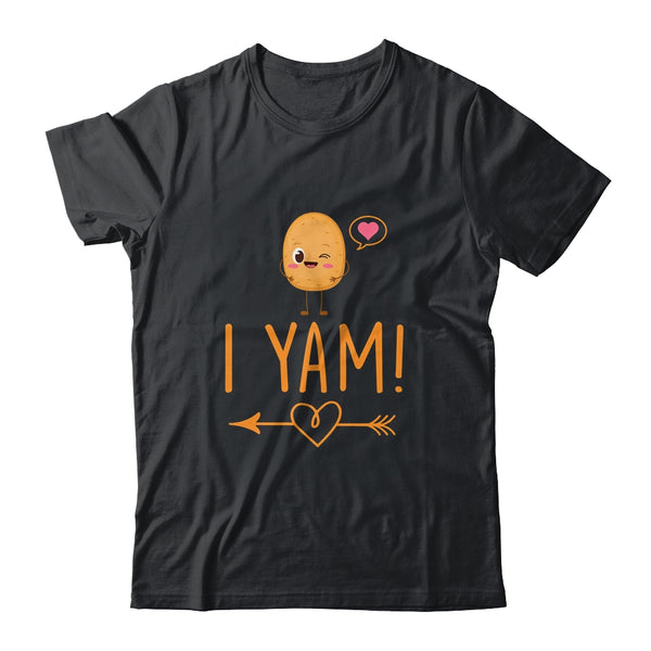I Yam She s My Sweet Potato Thanksgiving Matching Couples Classic T Shirt Black 600x.jpg