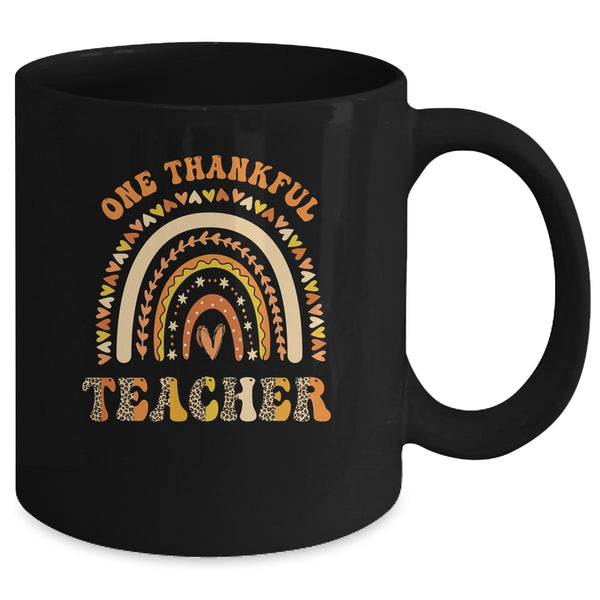 One Thankful Teacher Leopard Rainbow Groovy Thanksgiving Mug 11oz Mug Black back 600x.jpg