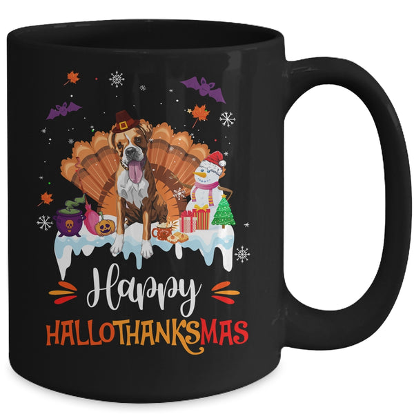 Boxer Happy HalloThanksMas Halloween Thanksgiving Christmas Mug 15oz Mug Black back 600x.jpg