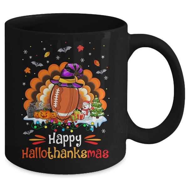 Football Halloween Christmas Thanksgiving Hallothanksmas Mug 11oz Mug Black back 600x.jpg