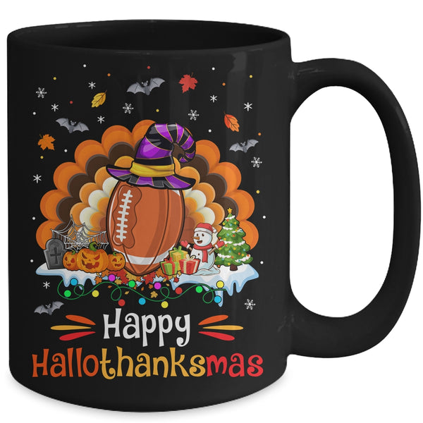 Football Halloween Christmas Thanksgiving Hallothanksmas Mug 15oz Mug Black back 600x.jpg