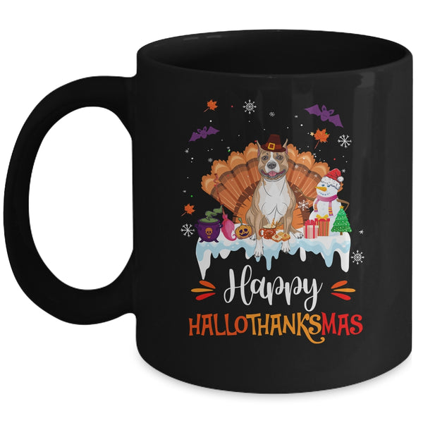 Pitbull HalloThanksMas Halloween Thanksgiving Christmas Mug 11oz Mug Black front 600x 1.jpg